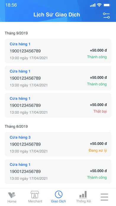 Zrzuty ekranu VNPT Pay Merchant