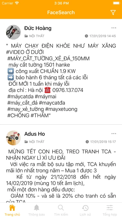 Capturas de tela do FaceSearch - Tìm kiếm hiệu quả