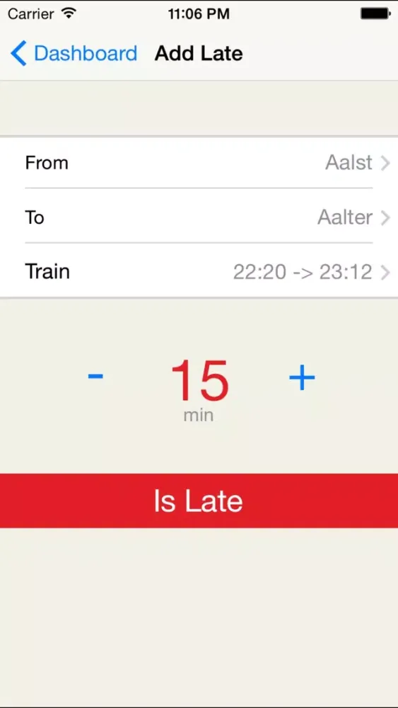 Ảnh chụp màn hình của Late train