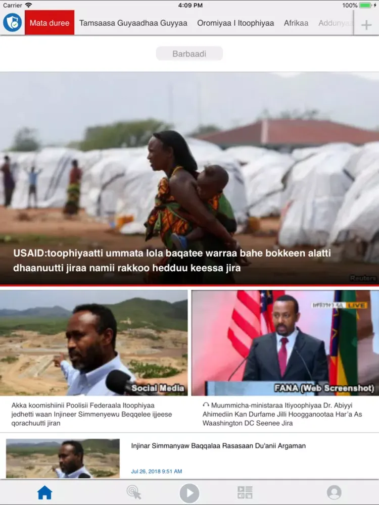 Capturas de tela do Voice of America Horn of Afric iPad 