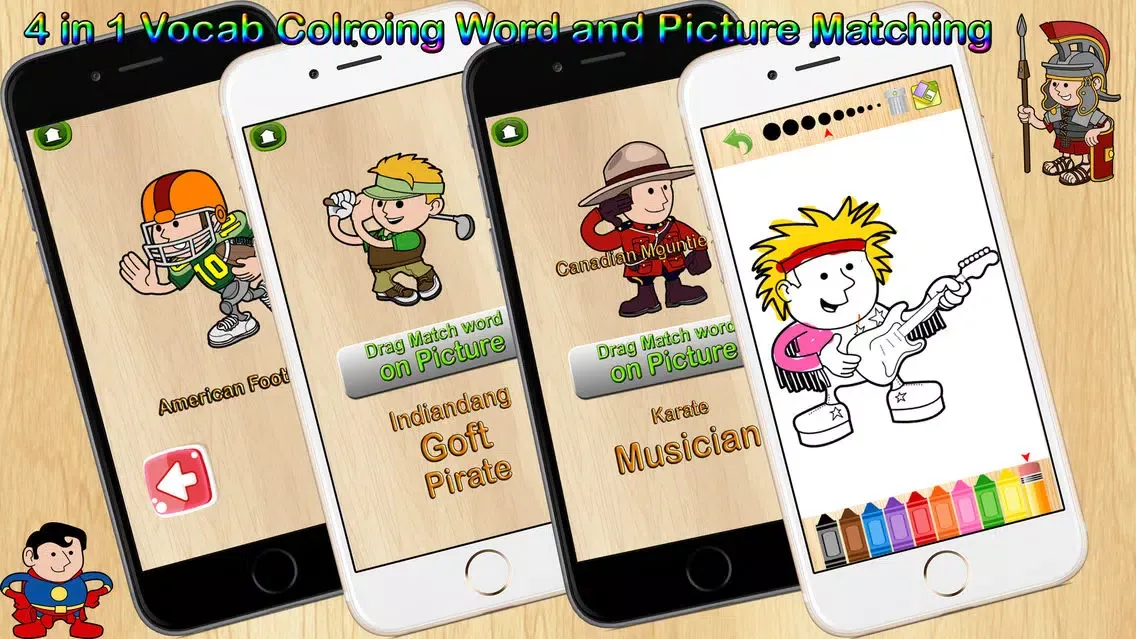 Zrzuty ekranu 4 in 1 English Vocabulary Coloring