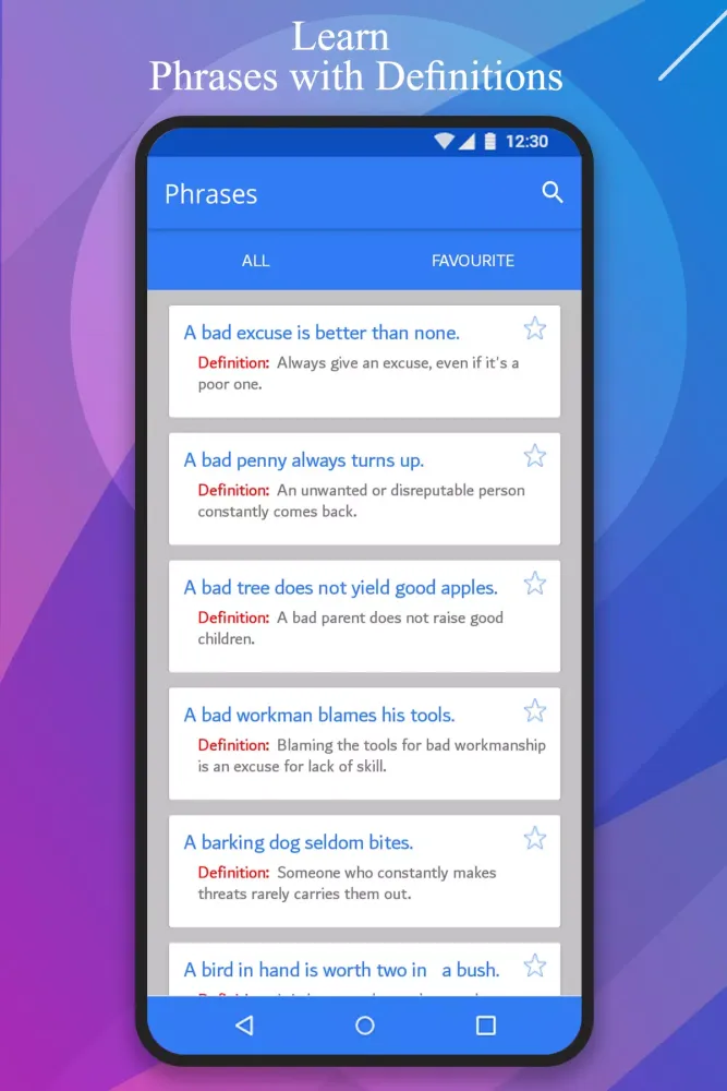 English Idioms & Phrases Screenshots