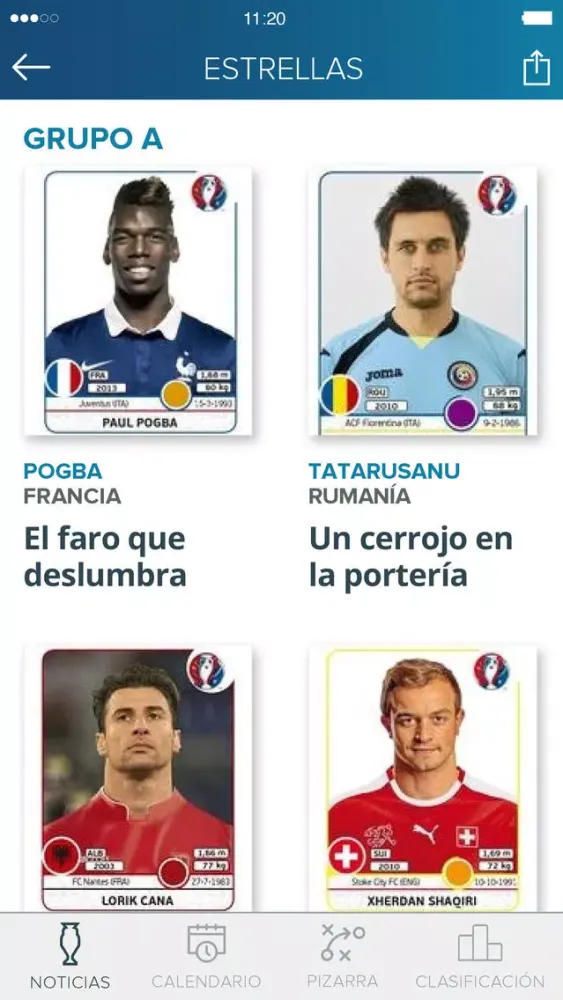 Capturas de tela do La Voz Digital para Euro2016