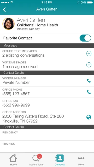 Vocera Secure Texting Screenshots