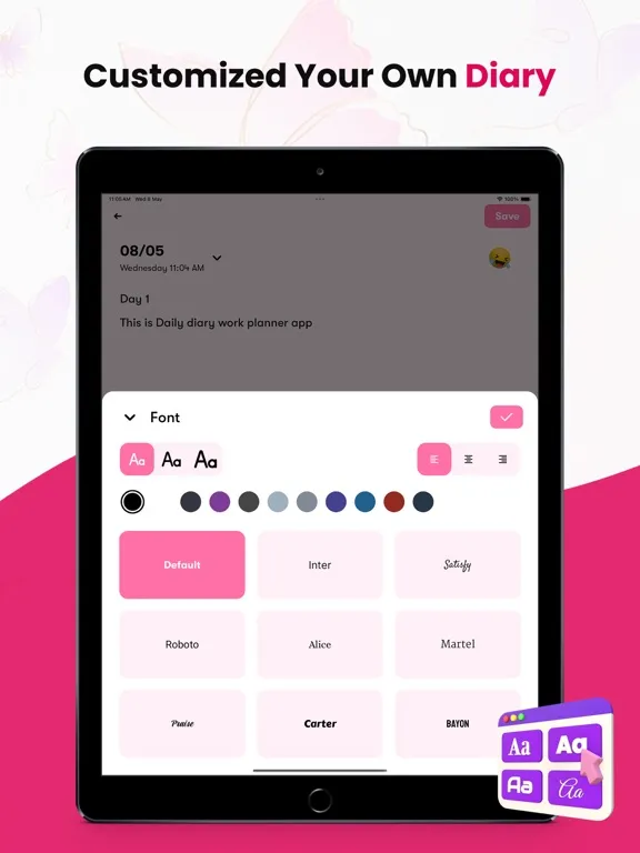 Daily Diary Work Planner iPad  Screenshots