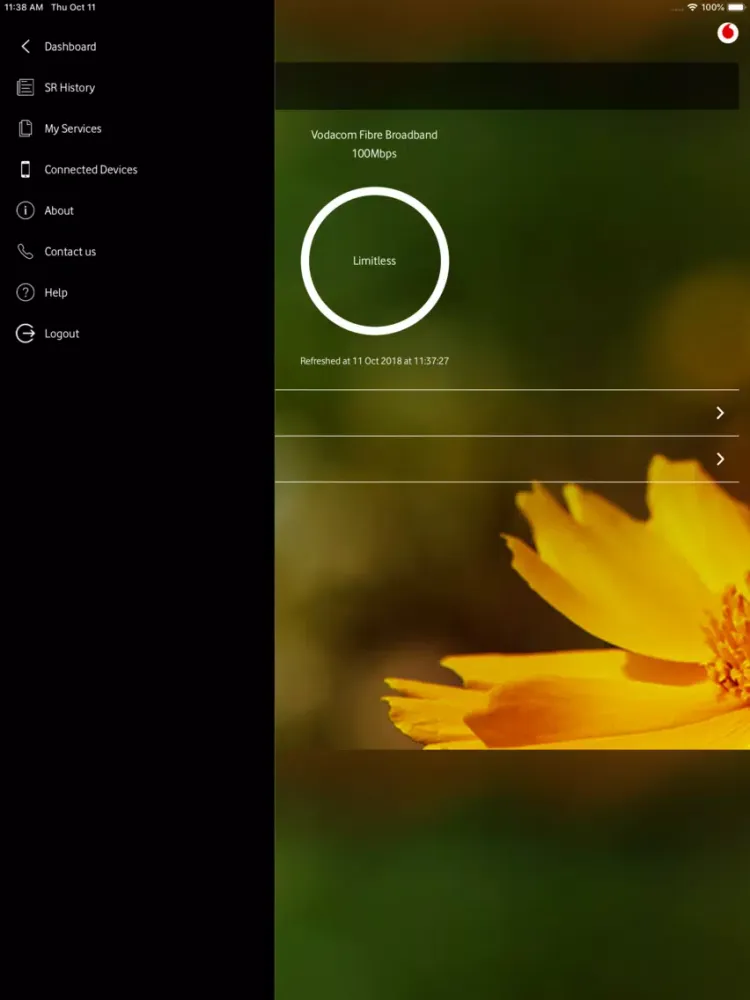 Capturas de pantalla de My Vodacom Fibre iPad 