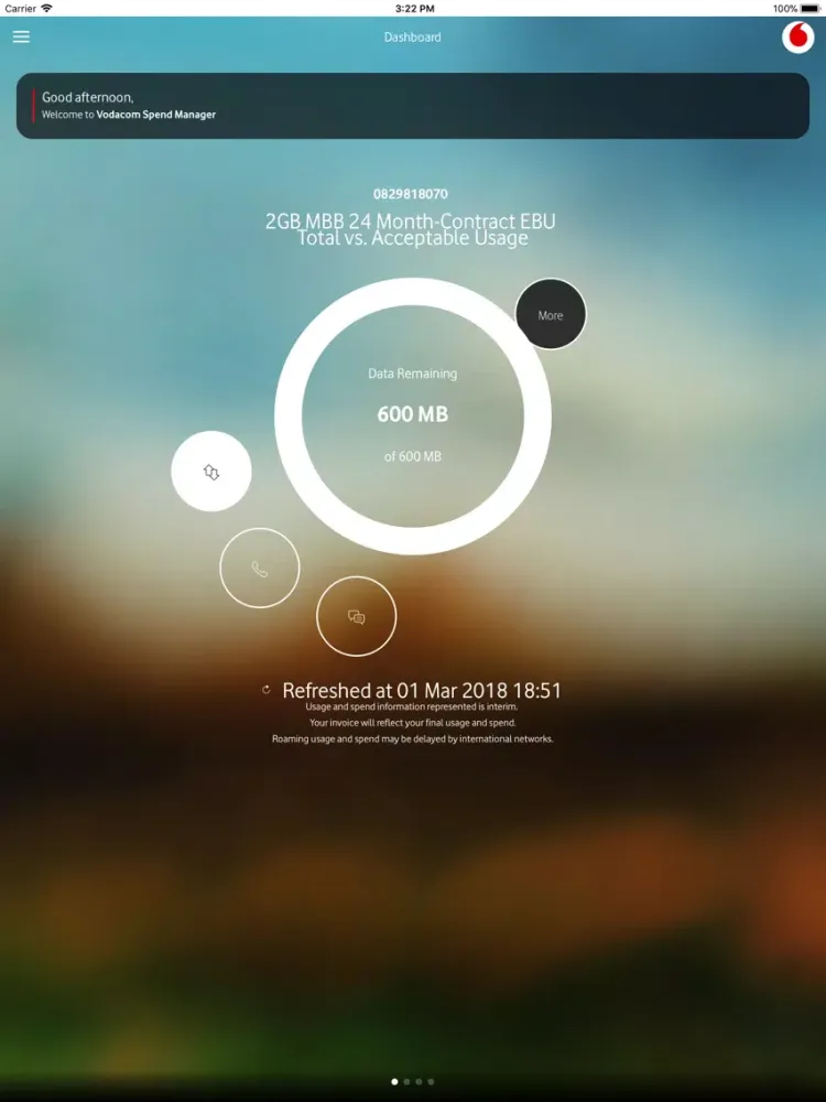 Capturas de pantalla de Vodacom Spend Manager iPad 