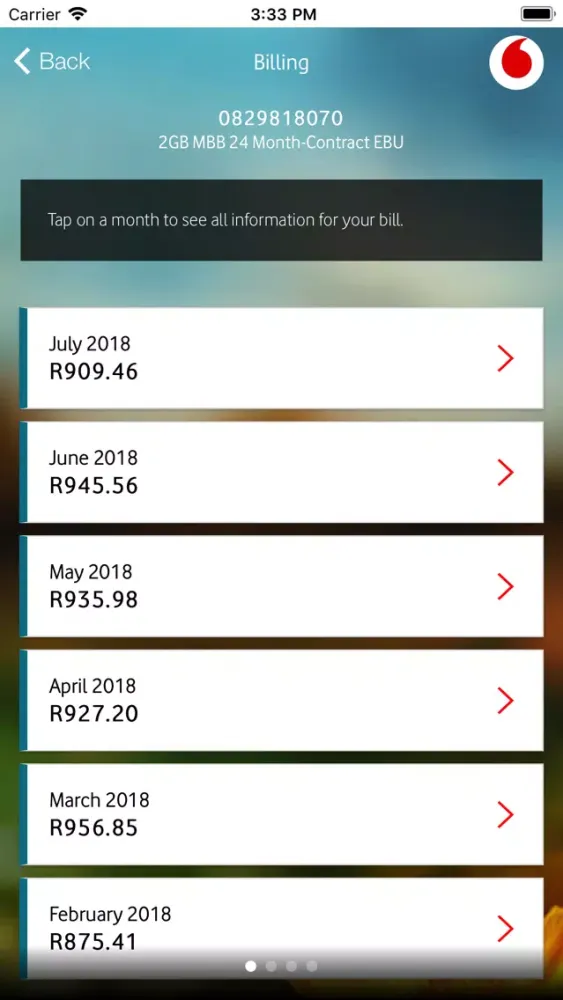 Capturas de pantalla de Vodacom Spend Manager