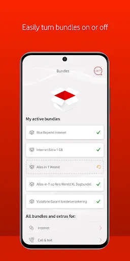 Capturas de tela do My Vodafone