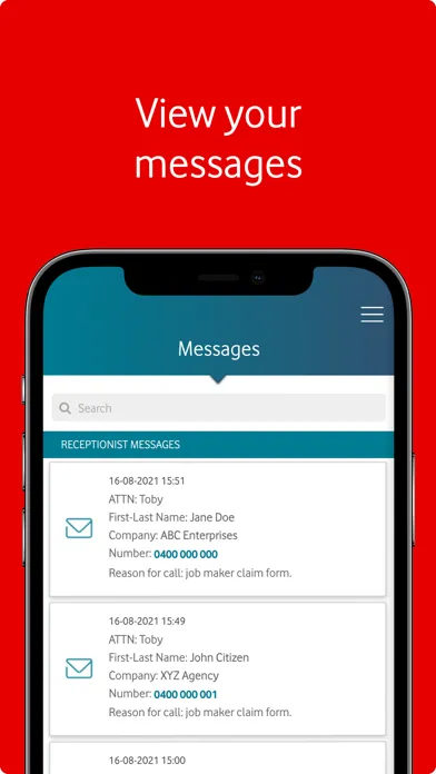 Zrzuty ekranu Vodafone Business Answering