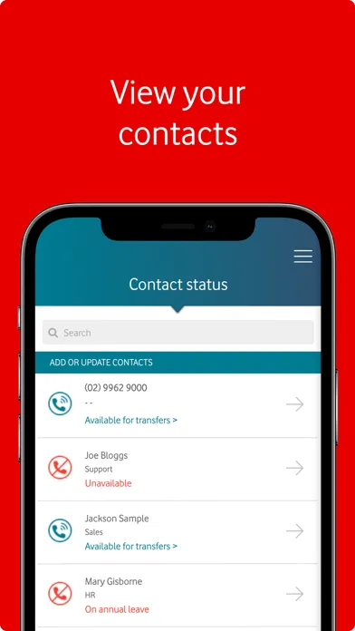 Zrzuty ekranu Vodafone Business Answering