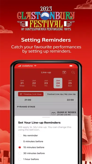 Captures d'écran de Official Glastonbury App 2023