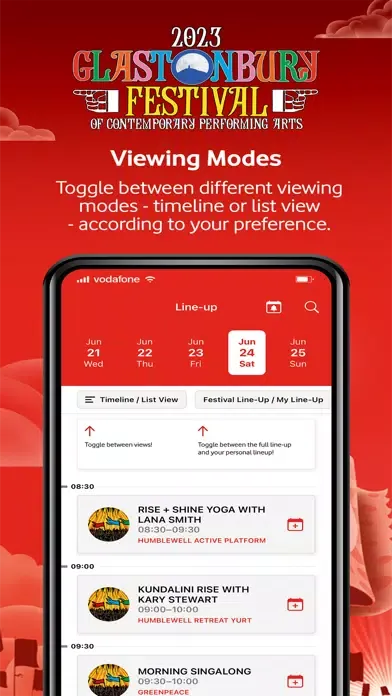Captures d'écran de Official Glastonbury App 2023