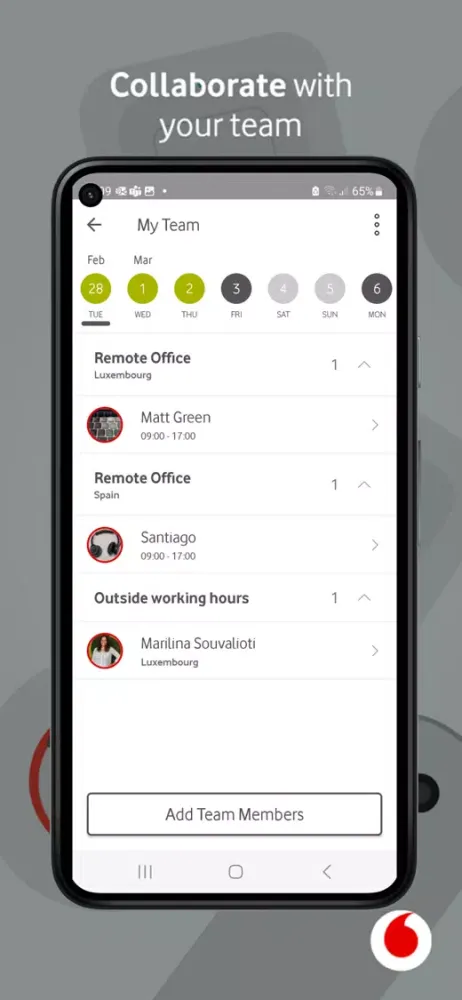Tangkapan layar Vodafone Office Spaces