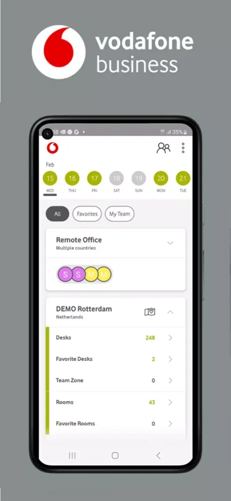Tangkapan layar Vodafone Office Spaces