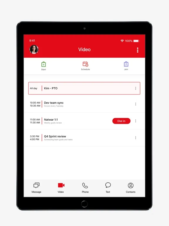 Zrzuty ekranu Vodafone UC with RingCentral iPad 