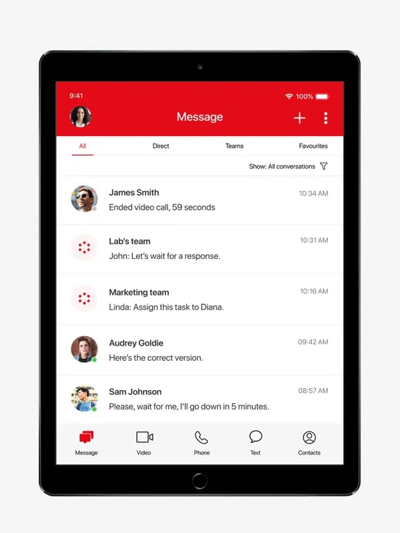 Zrzuty ekranu Vodafone UC with RingCentral iPad 