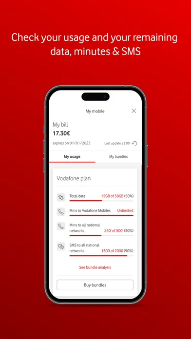 ภาพหน้าจอของ My Vodafone