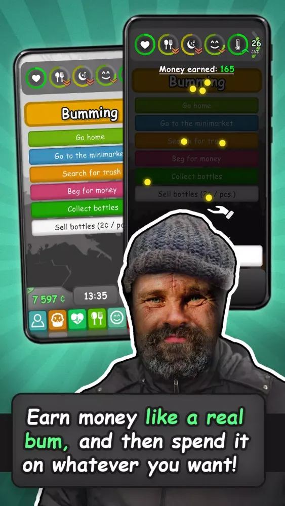 Tangkapan skrin Homeless: Life Simulator