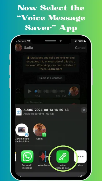 Tangkapan skrin Voice Message Saver