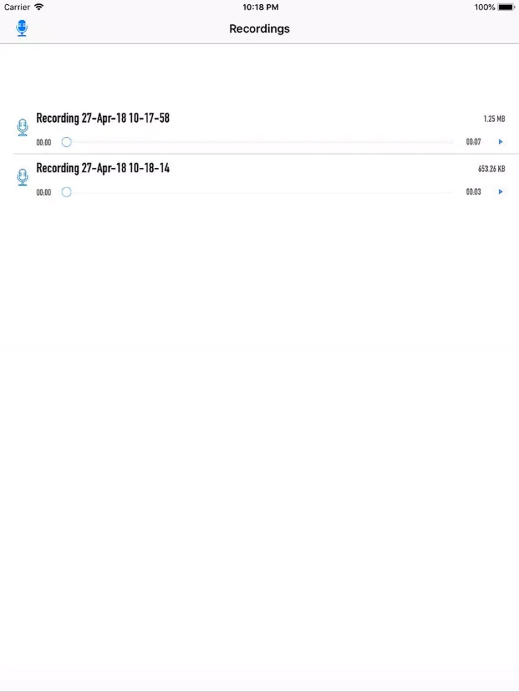 Captures d'écran de Voice Recorder in iPhone iPad 