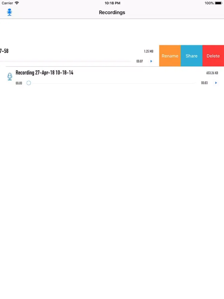 Captures d'écran de Voice Recorder in iPhone iPad 