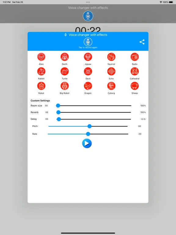 Voice Changer With Echo Effect iPad  سکرین شاٹس