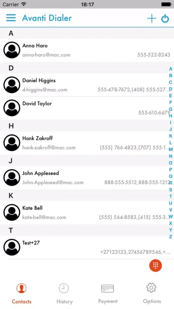 Avanti Dialer سکرین شاٹس