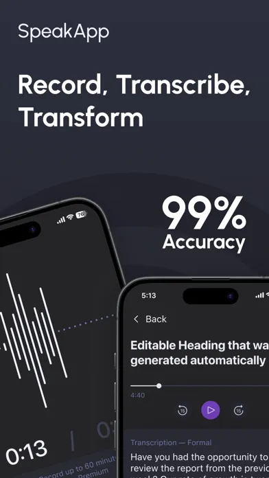SpeakApp AI: Voice Notes Screenshots