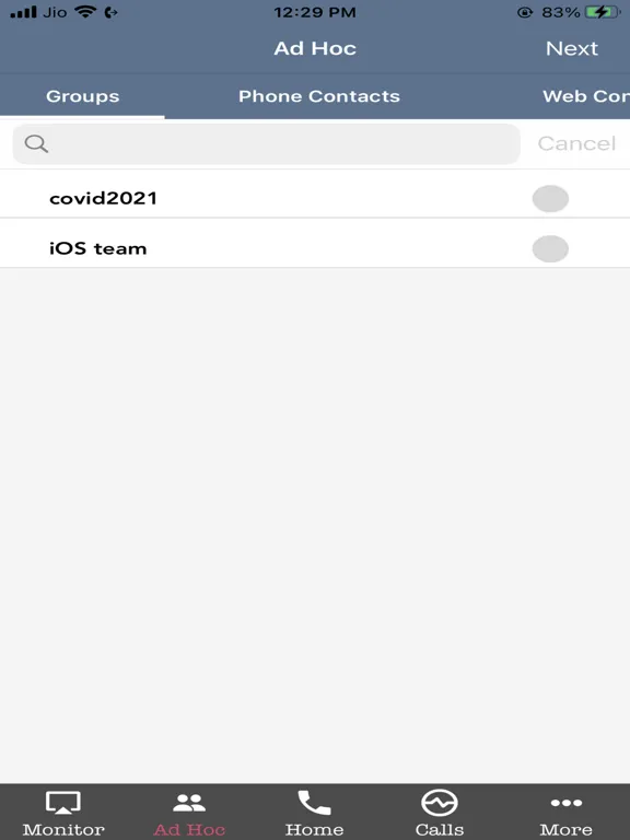 Ảnh chụp màn hình của Lets Huddle iPad 