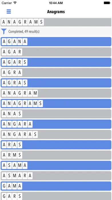 Wordmind Anagrams Screenshots