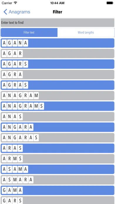 Wordmind Anagrams Screenshots