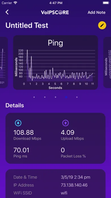 Captures d'écran de VOIP Score