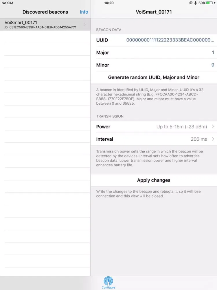 Beacon Configurator iPad 应用截图