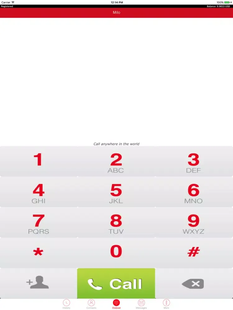 Screenshot di Milo Dialer iPad 