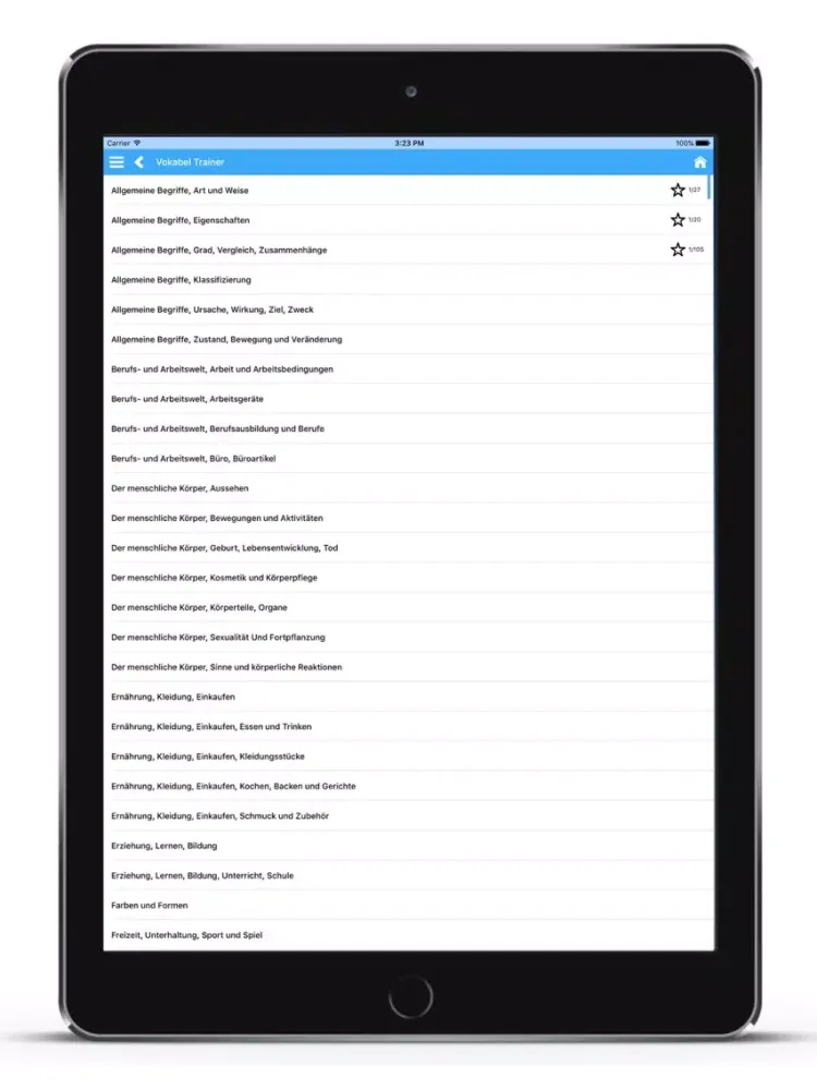 Vokabeltrainer Deutsch Französisch iPad  سکرین شاٹس