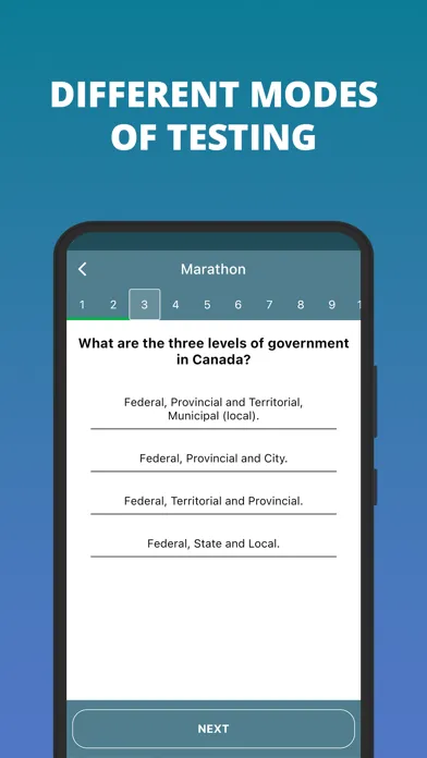 Tangkapan skrin Canadian Citizenship 2024 Exam
