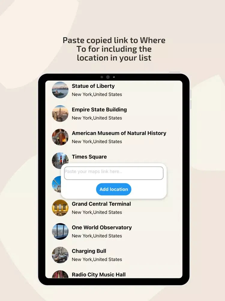 Where To - Save IG Locations iPad  스크린샷