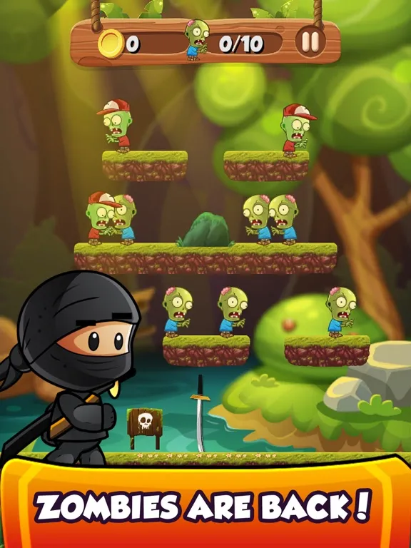 Capturas de tela do Ninja Kid Sword Flip Challenge iPad 