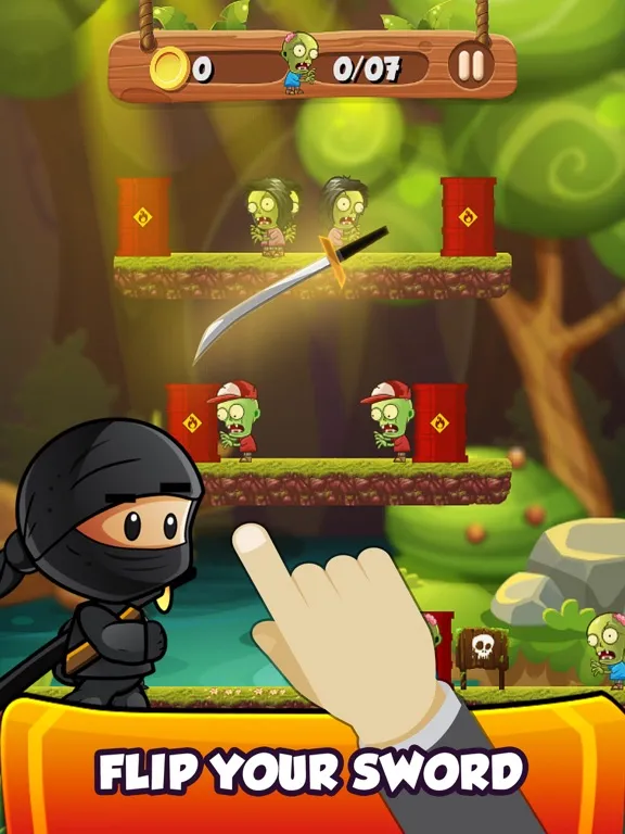 Capturas de tela do Ninja Kid Sword Flip Challenge iPad 