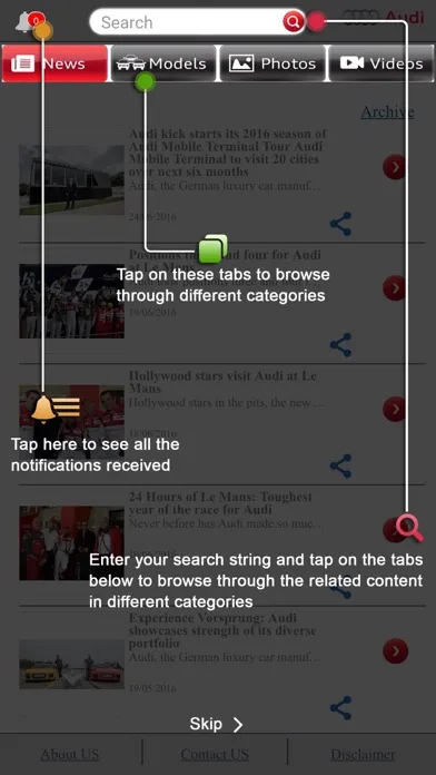 Audi Media App Screenshots