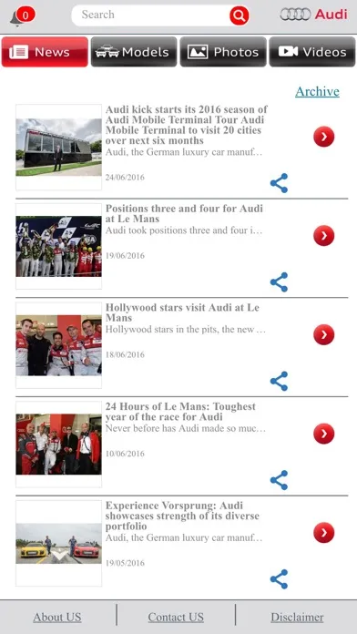 Audi Media App Screenshots