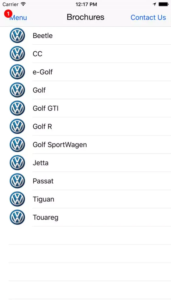 Capturas de tela do Volkswagen Reading DealerApp