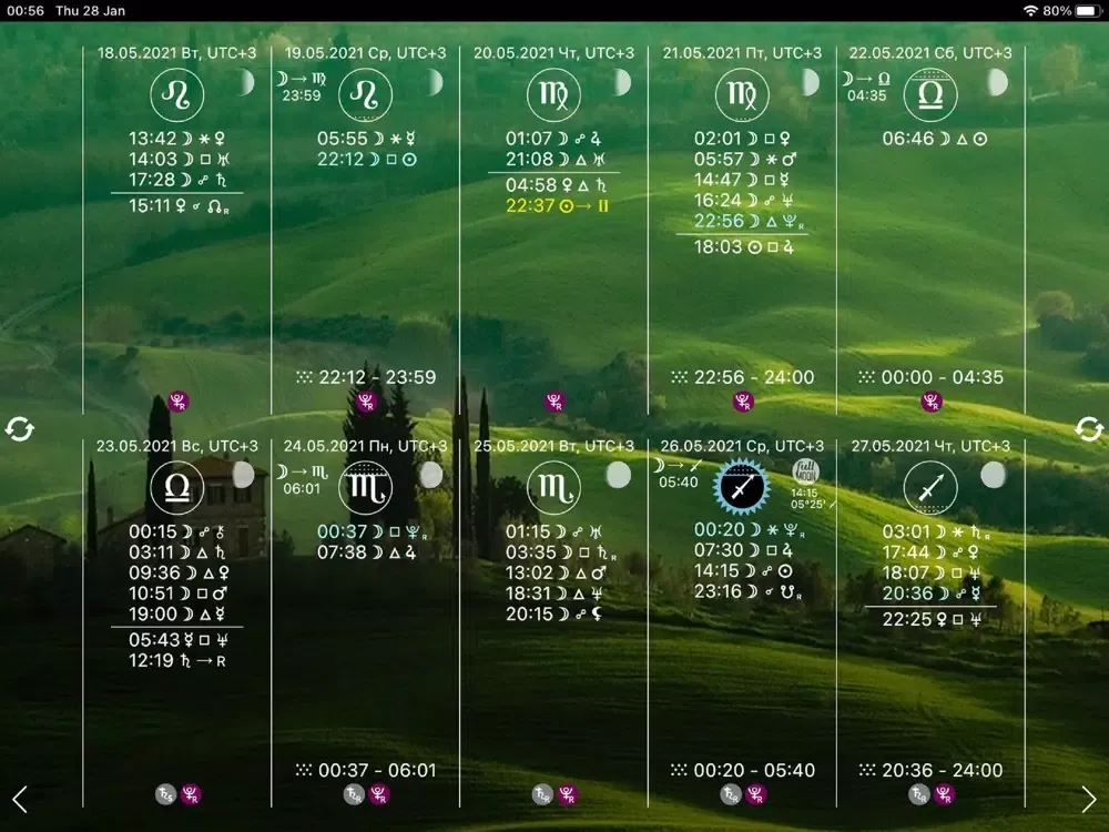 Tangkapan skrin Sky Calendar 2021 iPad 