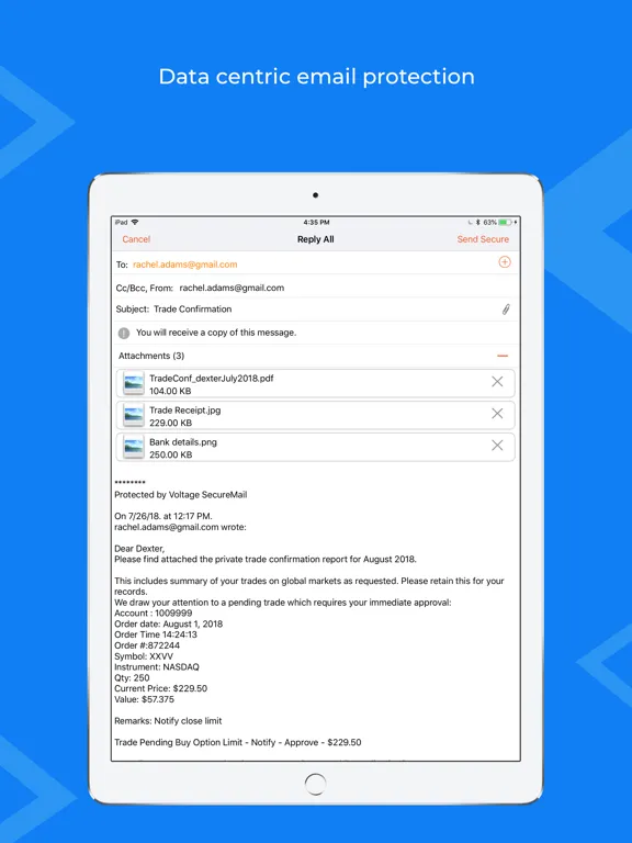 Screenshot di Voltage Mail iPad 