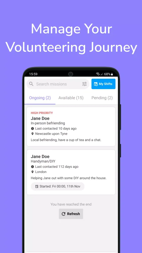 Screenshot di Volunteer App - Volunteero