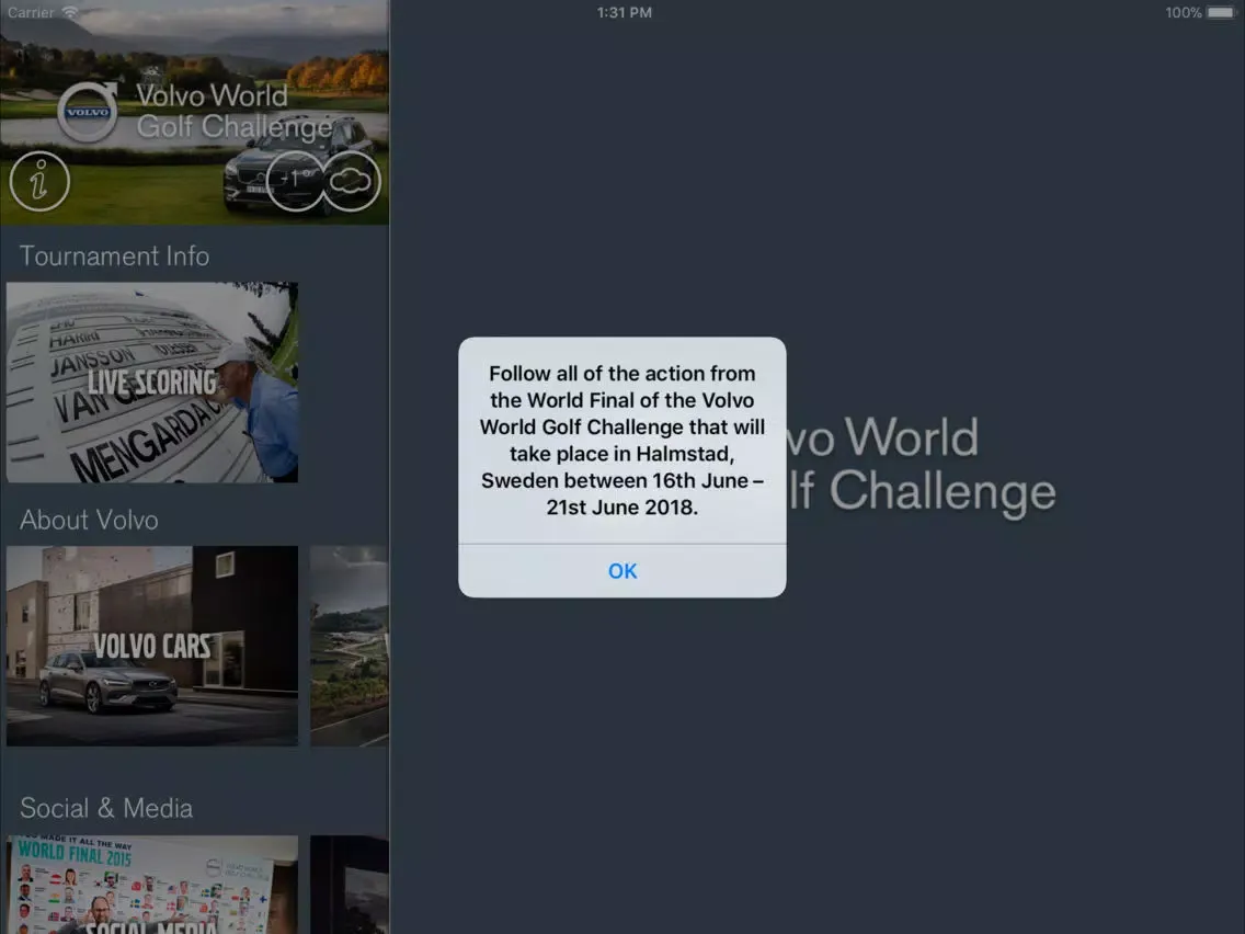 Volvo World Golf Challenge iPad  스크린샷