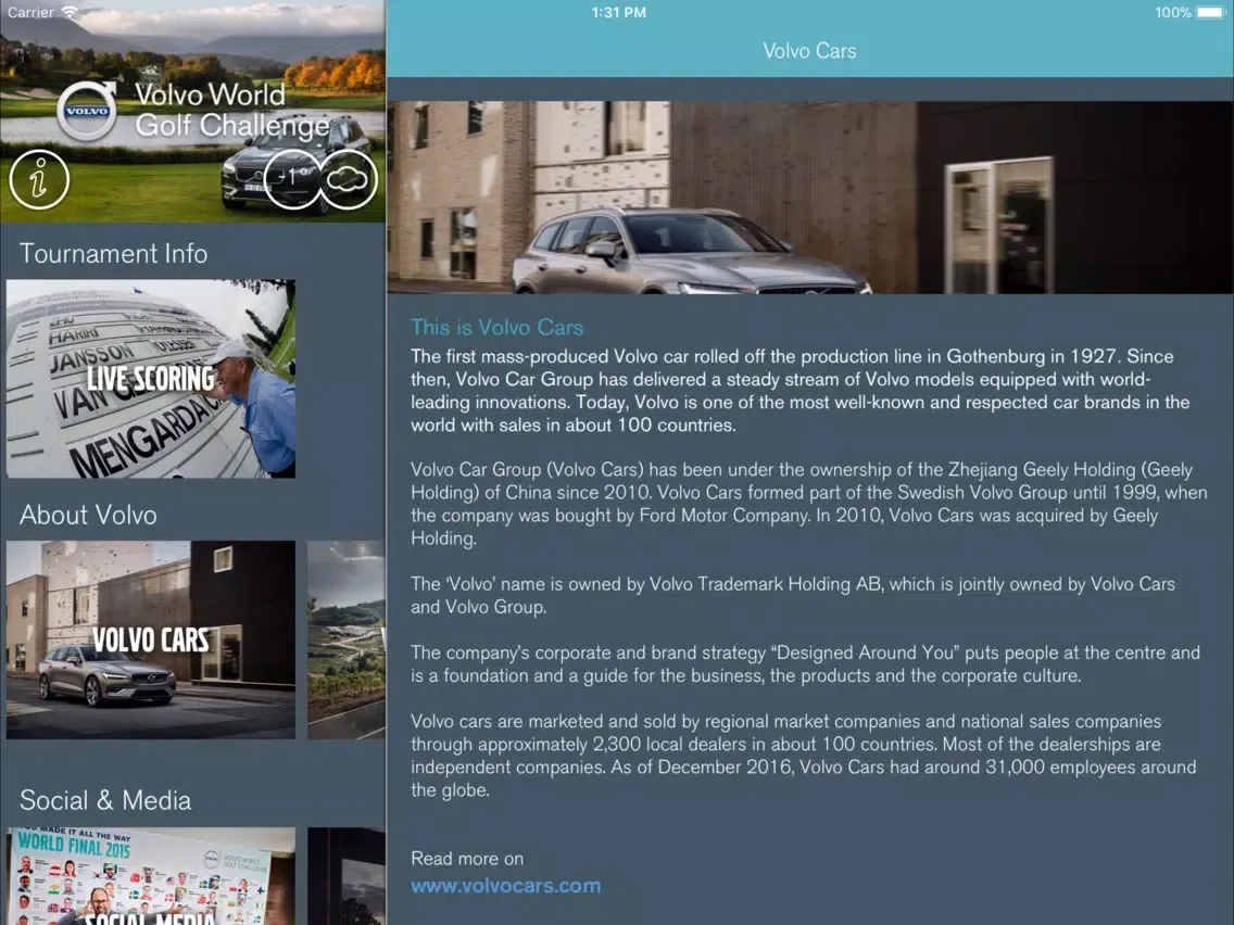 Volvo World Golf Challenge iPad  스크린샷