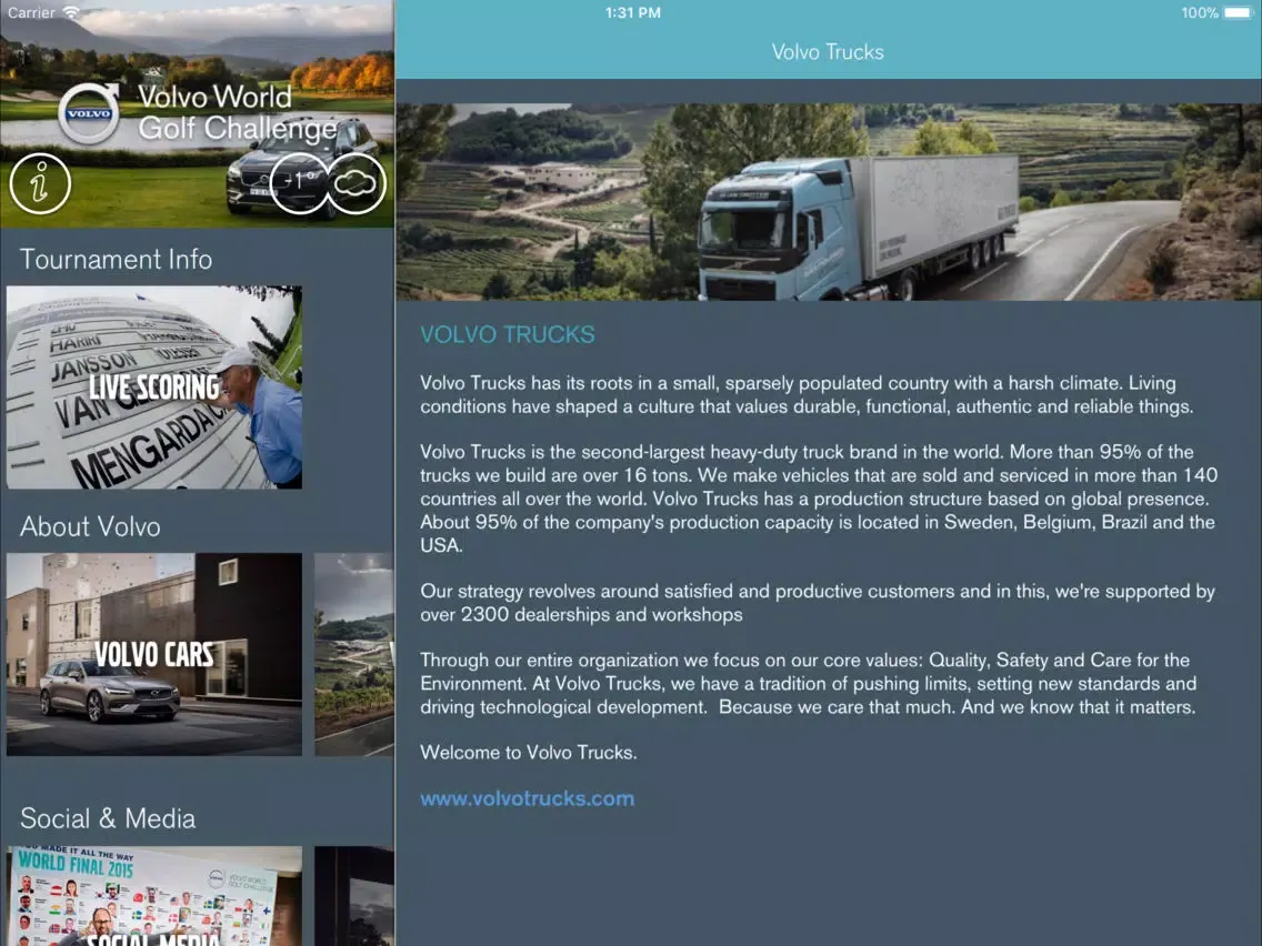 Volvo World Golf Challenge iPad  스크린샷