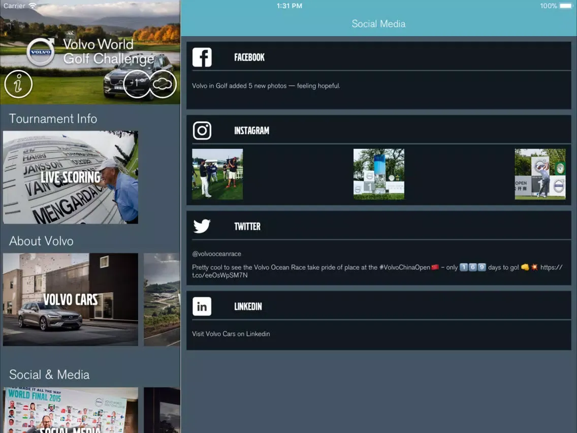 Volvo World Golf Challenge iPad  스크린샷
